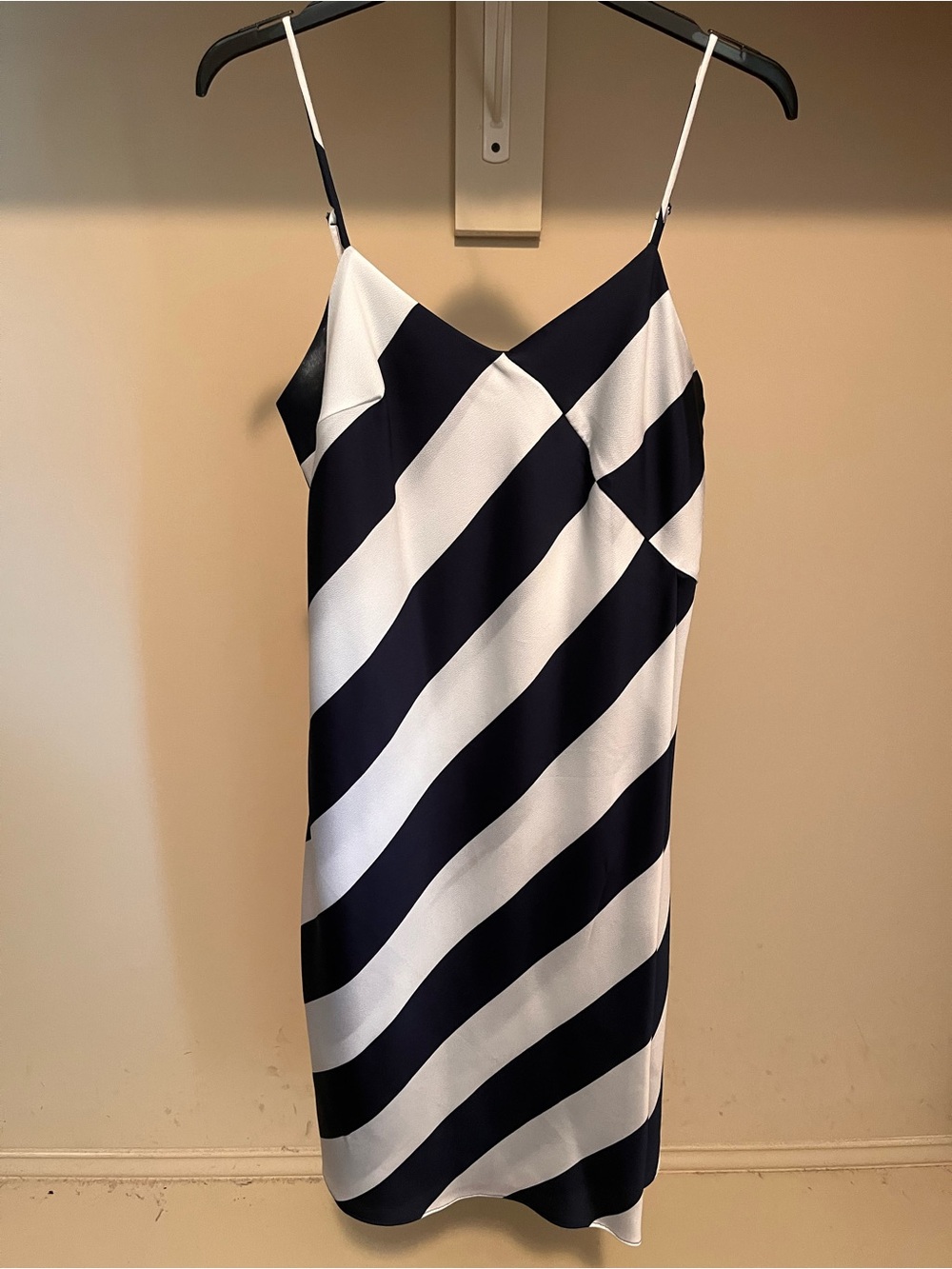 Banana Republic Navy & White Diagonal Stripe Slip Dress